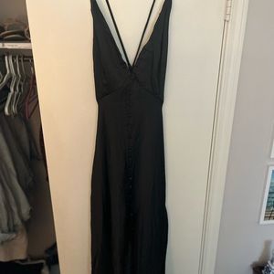 Black Satin MIDI Dress - from Hello Molly